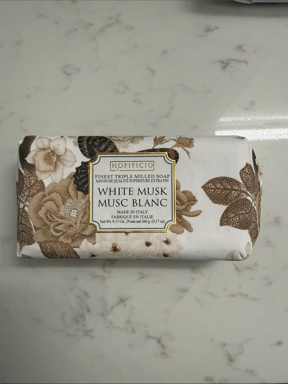 White Musk Triple Milled Hand Soap - White & Brown solid bar non liquid